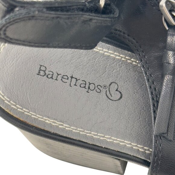 Baretraps Womens Black Open-Toe Slingback Sandals SZ 10 Stud Accent Side Zippers - Picture 3 of 13
